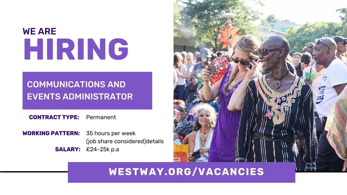 WestwayTrust's tweet photo. Love working in a supportive and inspiring team? 🤗 Join us at Westway Trust 🤩 We have two vacancies open - Finance Officer and Communications &amp; Events Administrator 🙌 Visit https://t.co/3kdX8EzkBv for full job descriptions and to apply today! #jobs #f https://t.co/GaJSDU7JmX