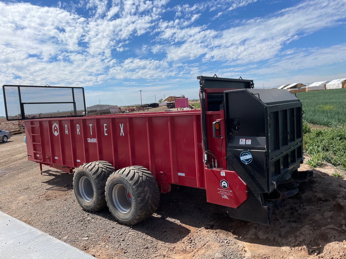 It's been a busy day spreading compost on hay and onions at Triple I Press LLC., in Holtville, CA.