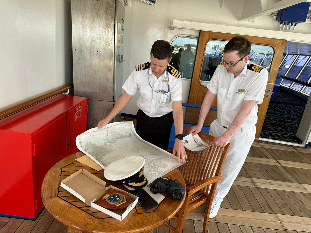Trinity House Deck Cadet Ella Gambell is currently training onboard <a href="/hms_tamar/">HMS Tamar</a> attended and met with representatives from the Company of Master Mariners of Australia onboard P&amp;O Australia's Pacific Explorer in Fremantle yesterday. 
#training #royalnavy #merchantnavy #cadets