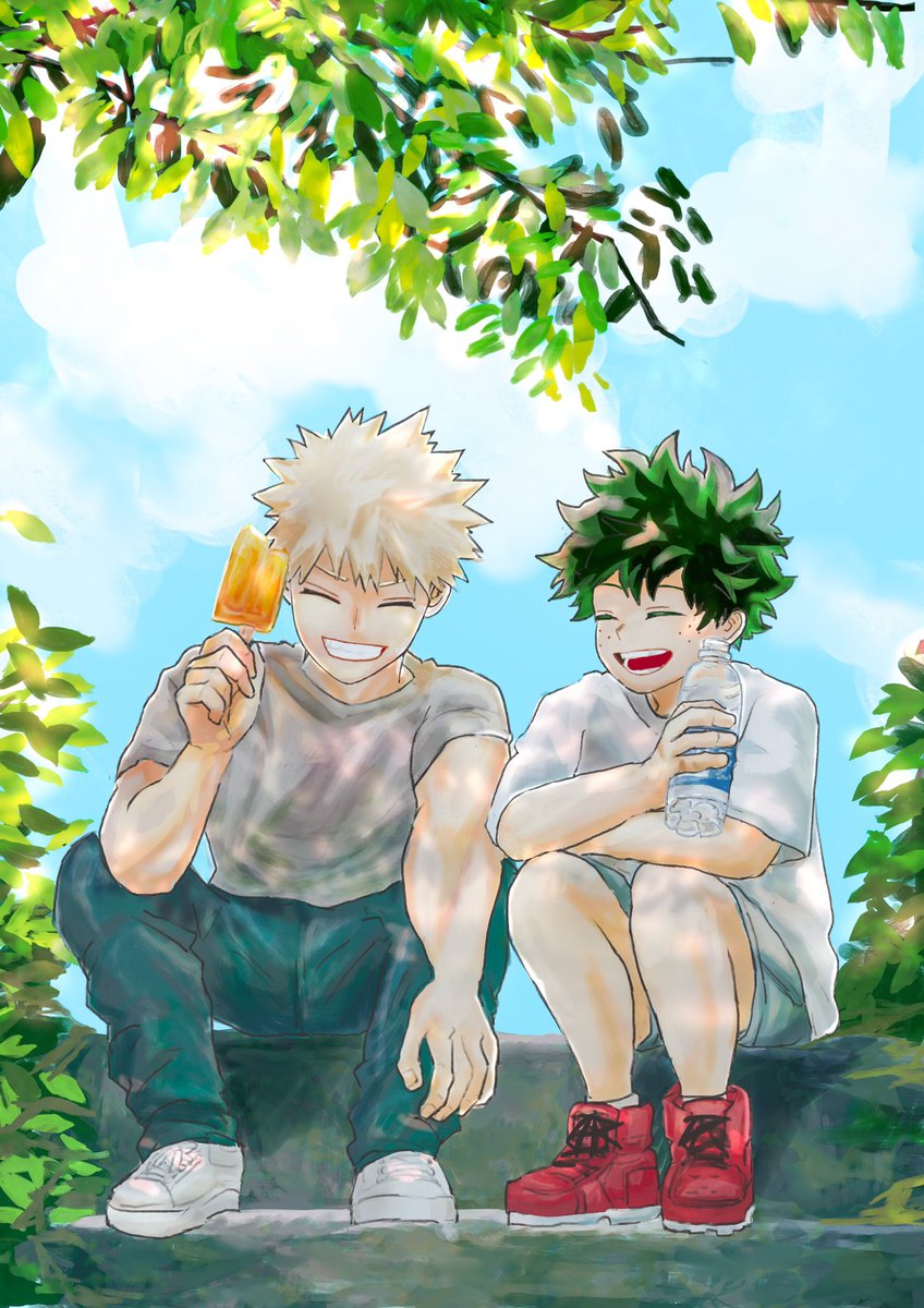 爆豪勝己 ,緑谷出久 「勝デ」|mortのイラスト