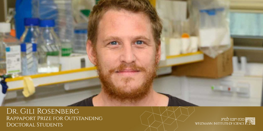 Congratulations to Dr. Gili Rosenberg, from the lab of Dr. Roi Avraham in the Immunology and Regenerative Biology Department, for being awarded the Rappaport Prize for Outstanding Doctoral Students.