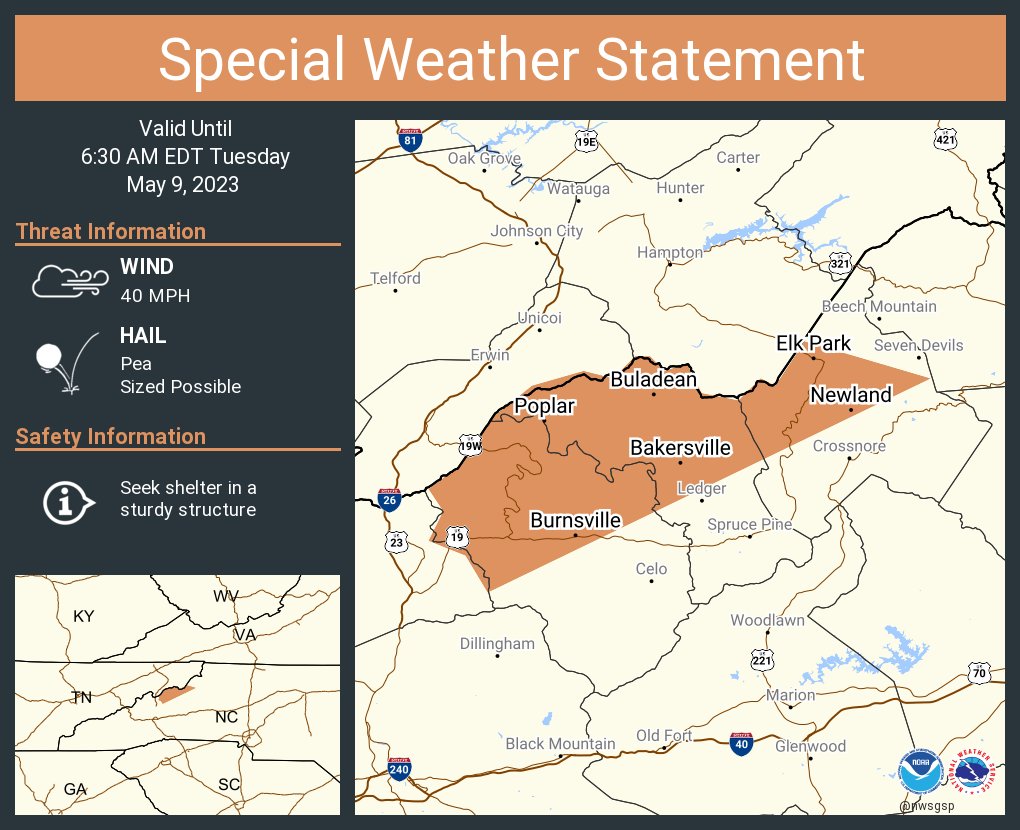 NWS GSP on Twitter "A special weather statement has been issued for