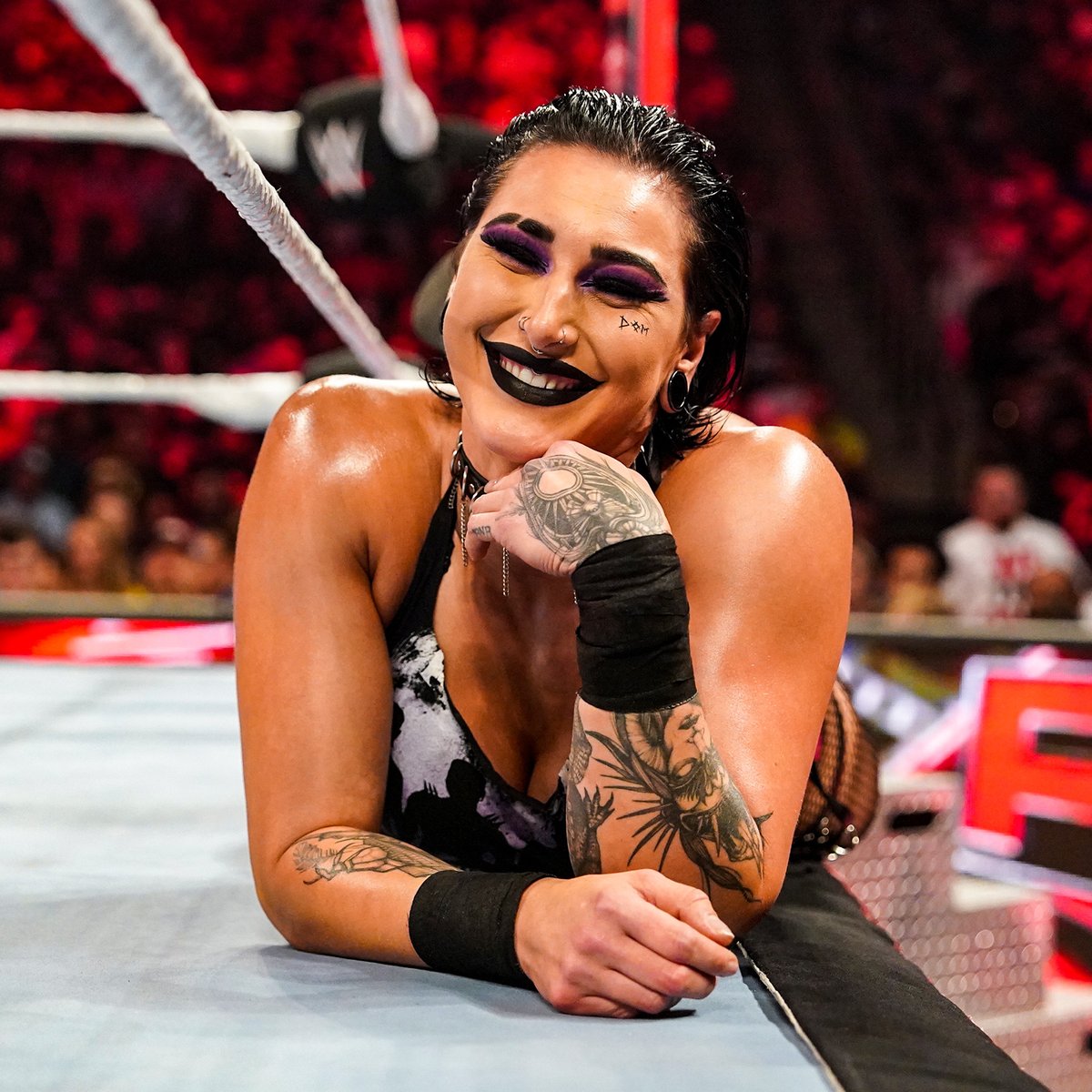 WWEAustralia's tweet image. Rhea doing Rhea things... 

#WWERaw @RheaRipley_WWE
