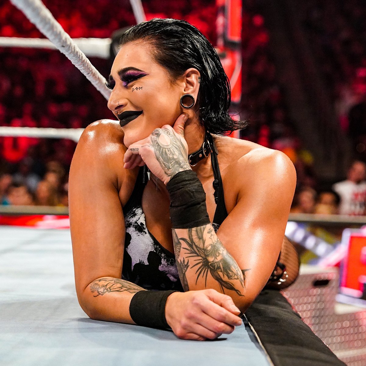 WWEAustralia's tweet image. Rhea doing Rhea things... 

#WWERaw @RheaRipley_WWE