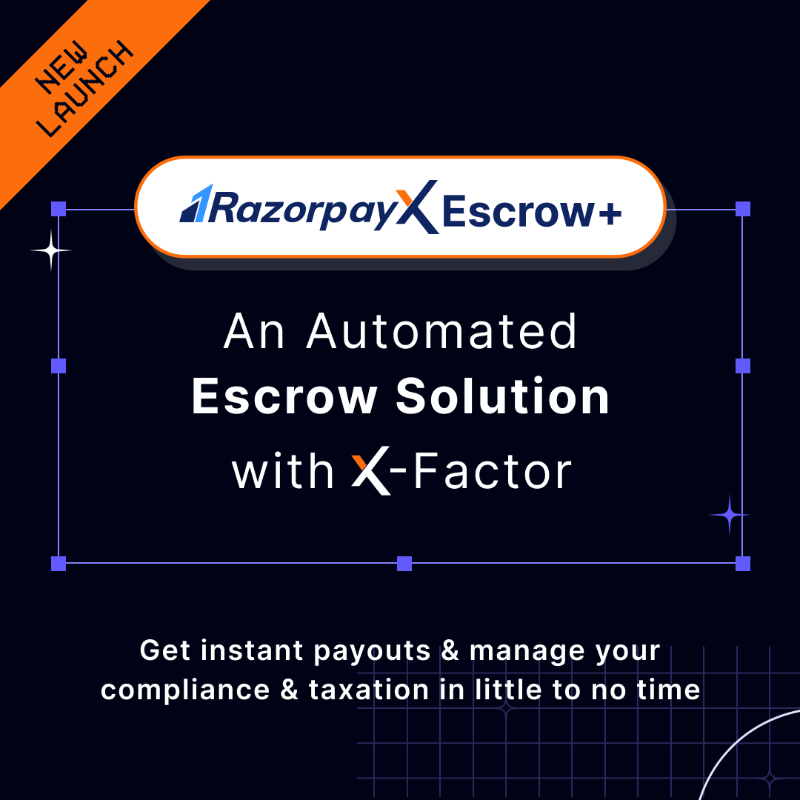 RazorpayX's tweet photo. Launching RazorpayX Escrow+, an automated escrow solution for Co-lending, P2P lending, Gaming, eCommerce &amp; Marketplace verticals 🚀

Enjoy zero-stress compliance, industry-best payout performance, efficient taxation &amp; peace of mind! 🤑

Read more - https://t.co/vsBbrAPFJv