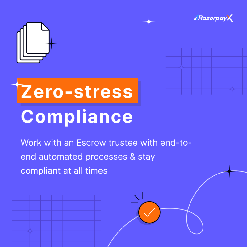 RazorpayX's tweet photo. Launching RazorpayX Escrow+, an automated escrow solution for Co-lending, P2P lending, Gaming, eCommerce &amp; Marketplace verticals 🚀

Enjoy zero-stress compliance, industry-best payout performance, efficient taxation &amp; peace of mind! 🤑

Read more - https://t.co/vsBbrAPFJv
