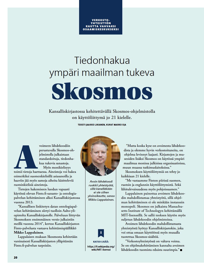 Fintopalvelu's tweet photo. Kansalliskirjaston Rotunda-lehdessä on julkaistu artikkeli https://t.co/Up1oYzKFHX:n taustaohjelmisto Skosmoksesta, käyppä lukaisemassa! https://t.co/N6kzQdh26C
#skosmos #fintoFi #avoinlähdekoodi https://t.co/htuSuToCFs