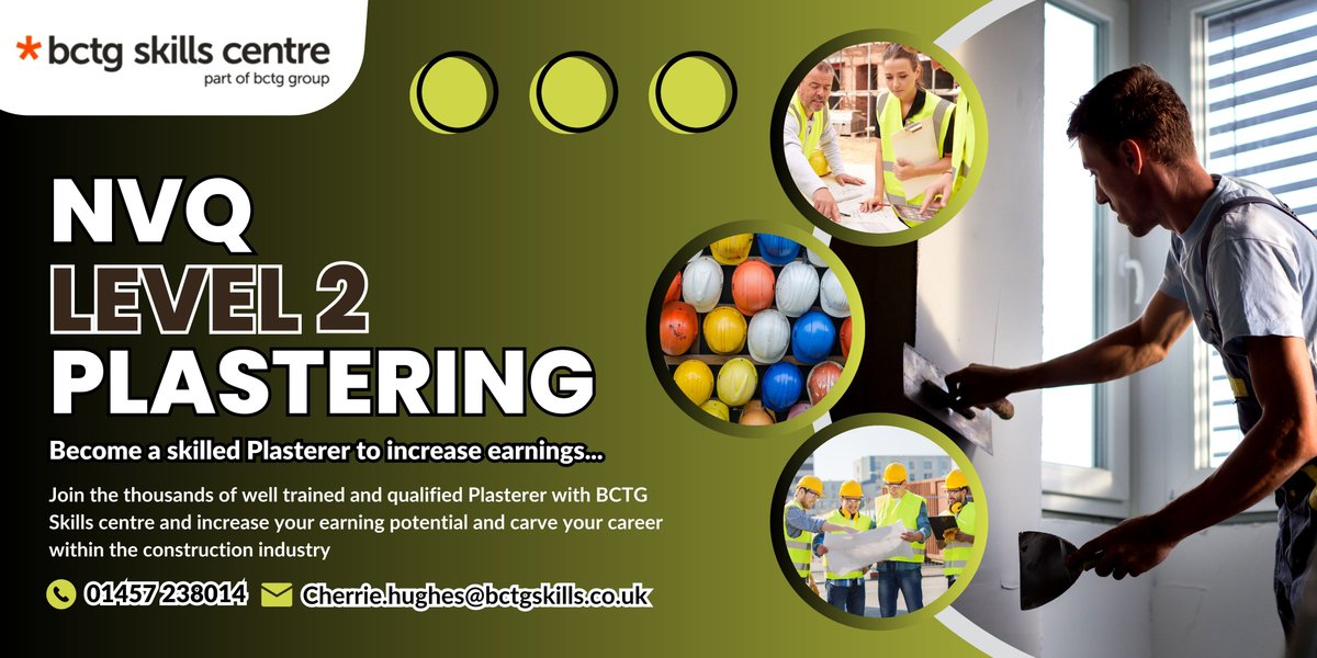 NEW COURSES STARTING SOON
WEST BROMWICH - BIRMINGHAM 

CALL US TODAY AND ASK FOR ANGIE 
01457 238014 :) 

#Construction #plastering #NVQ #diploma #Birmingham #westbrom #bctgskills #bctggroup
