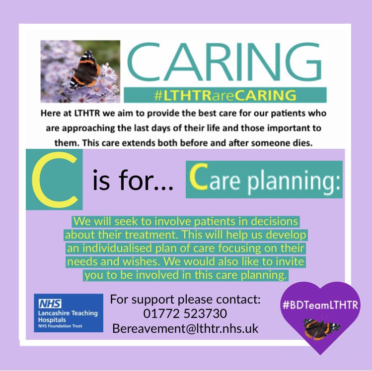 Bereavement & Tissue Donation Team LTHTr (@bdteamlthtr) on Twitter photo During #DyingMatters week we will be visiting patient facing areas around the hospital to talk about our #CARING campaign, improving the experience of patients & families at #EndofLife matters
<a href="/LTHTR_Pallcare/">Lancs Hospital Palliative Care Team</a> <a href="/ChaplaincyLTHTR/">LTHTR Chaplaincy</a> <a href="/xmaymejanex/">Amy-Jane</a> <a href="/tom35153254/">Anne Tomlinson</a> <a href="/LthtrPals/">Patient Experience and PALS - LTHTR</a> #LTHTRareCARING During #DyingMatters week we will be visiting patient facing areas around the hospital to talk about our #CARING campaign, improving the experience of patients & families at #EndofLife matters
<a href="/LTHTR_Pallcare/">Lancs Hospital Palliative Care Team</a> <a href="/ChaplaincyLTHTR/">LTHTR Chaplaincy</a> <a href="/xmaymejanex/">Amy-Jane</a> <a href="/tom35153254/">Anne Tomlinson</a> <a href="/LthtrPals/">Patient Experience and PALS - LTHTR</a> #LTHTRareCARING