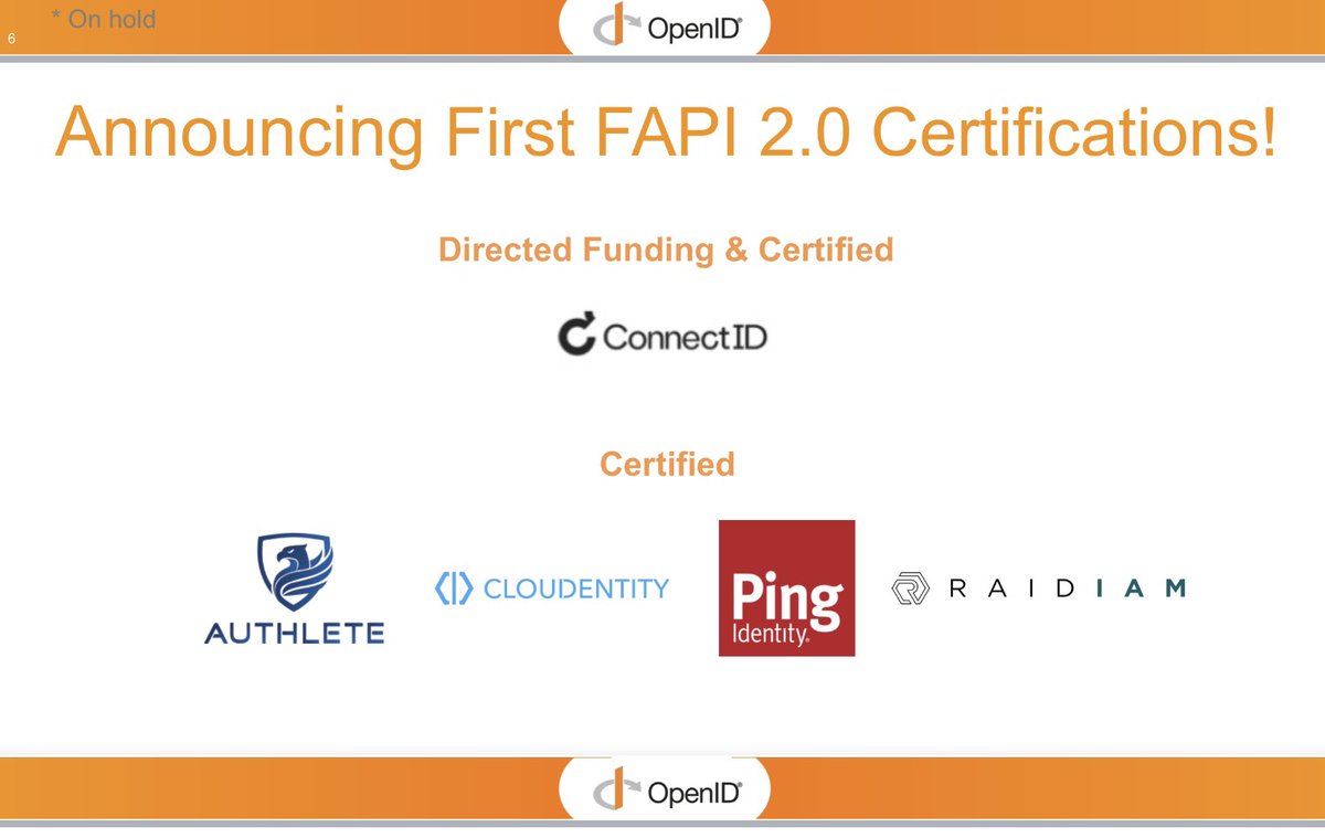 Dima Postnikov π (@dima_postnikov) on Twitter photo OpenID foundation <a href="/openid/">OpenID</a> has just announced FAPI 2 certification program with the most innovative companies leading the way by certifying their implementations already.
<a href="/authlete/">Authlete</a>
<a href="/pingidentity/">Ping Identity</a>
<a href="/CloudentityTEAM/">Cloudentity</a>
Raidiam
ConnectID
#fapi #apisecurity #eic #EiC2023 OpenID foundation <a href="/openid/">OpenID</a> has just announced FAPI 2 certification program with the most innovative companies leading the way by certifying their implementations already.
<a href="/authlete/">Authlete</a>
<a href="/pingidentity/">Ping Identity</a>
<a href="/CloudentityTEAM/">Cloudentity</a>
Raidiam
ConnectID
#fapi #apisecurity #eic #EiC2023