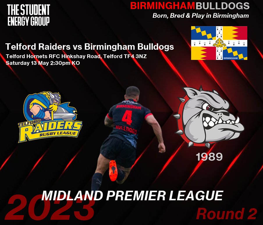 Birmingham's Round 2 match is away at <a href="/telfordraiders/">TELFORD RAIDERS RLFC</a> . It should be a close hard fought encounter in Telford but we hope our lads can repeat last Saturday's heroics &amp; come out victorious. <a href="/birmingham_live/">Birmingham Live</a> <a href="/bbcwmsport/">Sport</a> <a href="/rloutsiders/">Rugby League Outsiders</a> #rugbyleague #bornbredplay #birminghamrugbyleague