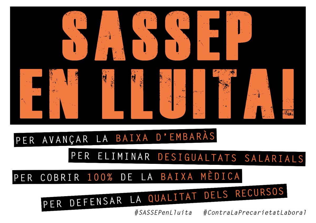 🚨‼️PER AVANÇAR LA BAIXA D’EMBARÀS 🔥 PER ELIMINAR DESIGUALTATS SALARIALS 🔥 PER COBRIR EL 100% DE LA BAIXA MÈDICA 🔥 PER DEFENSAR LA QUALITAT DELS RECURSOS‼️🚨
#ningudormintalcarrer #nadiedurmiendoenlacalle #sensellarisme #educaciosocial #SASSEPenlluita