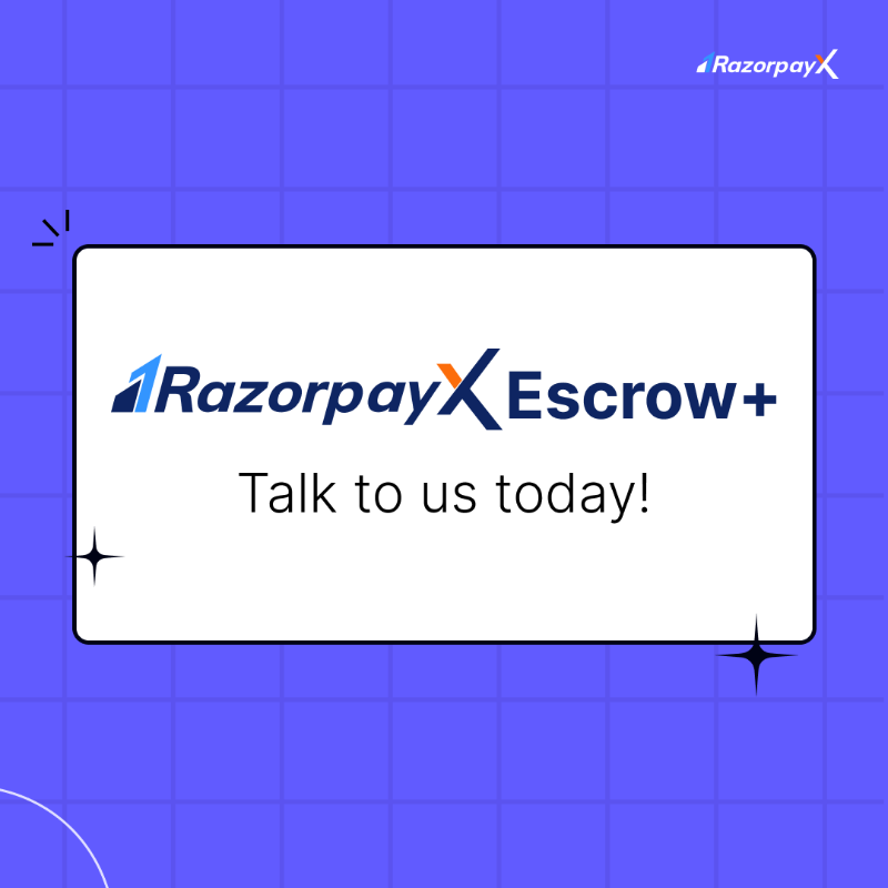RazorpayX's tweet photo. Launching RazorpayX Escrow+, an automated escrow solution for Co-lending, P2P lending, Gaming, eCommerce &amp; Marketplace verticals 🚀

Enjoy zero-stress compliance, industry-best payout performance, efficient taxation &amp; peace of mind! 🤑

Read more - https://t.co/vsBbrAPFJv