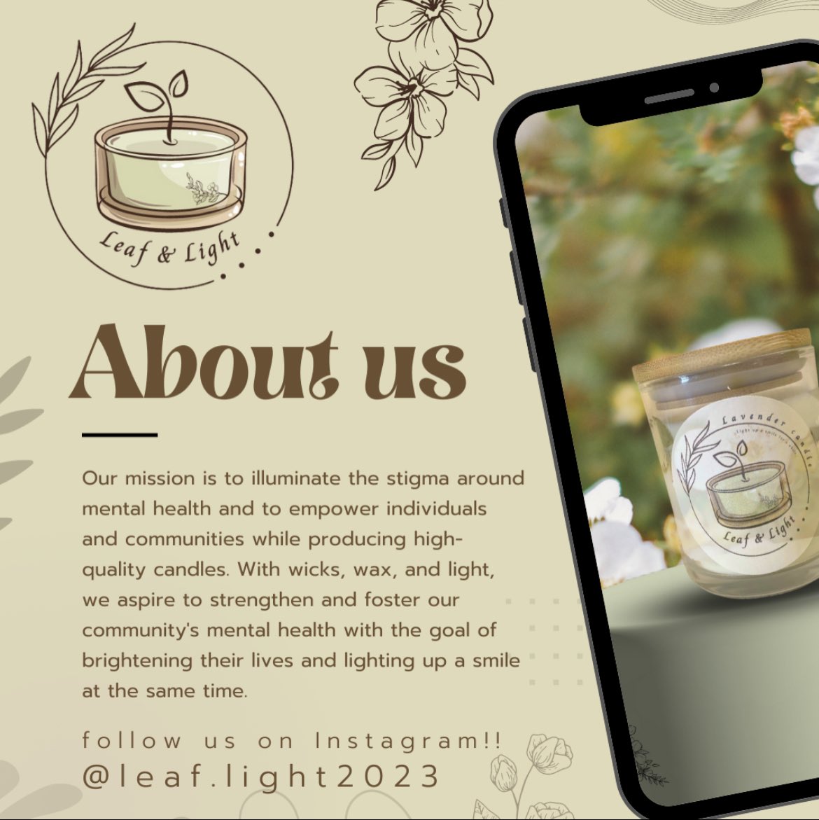 MotherTeresaHS's tweet photo. Leaf &amp; Light is a company run by the students in our Business Leadership class in partnership with @ja_canada. Support their business and raise mental health awareness by purchasing one of their beautiful, floral scented candles! @OttCatholicSB https://t.co/AJff19btPm