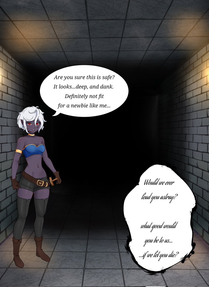 Sometimes...you shouldn't trust your superior, especially when your instincts are telling you...this is a bad idea.

Meet T'rissnitra, the newest Adopt in my arsenal of OCs. She's a Bratty Ditzy Drow, and not the greatest in combat. She's a thief; a damn good one, at that.