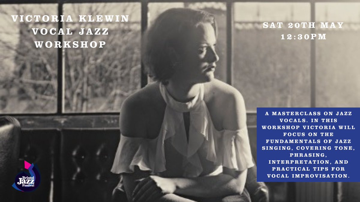 Join us on Saturday 20th May 2023 for a masterclass on jazz vocals. In this workshop @VictoriaKlewin will focus on the fundamentals of jazz singing, covering tone, phrasing, interpretation, and practical tips for vocal improvisation. Get your tickets at bristoljazzfest.com