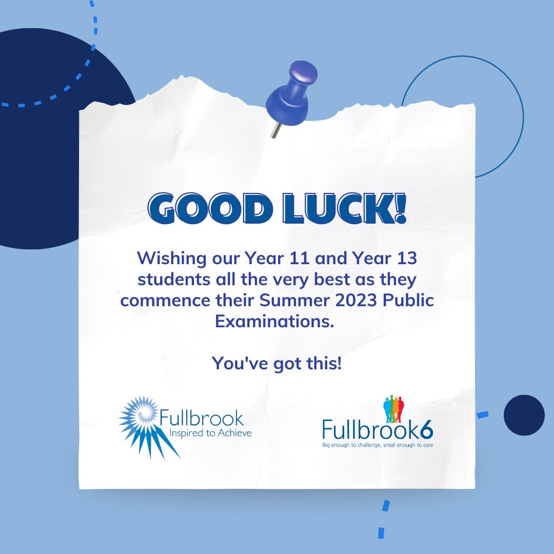 FullbrookSchool's tweet photo. Today marks the start of the summer programme of GCSE & A Level public exams. We'd like to wish all our students the very best as they tackle the next 4-5 weeks, which mark the end of their KS4 & KS5 studies.
#Inspired2Achieve #BigEnoug2Challenge #SmallEnough2Care #GCSE #ALevel https://t.co/wGyL6dI0IG