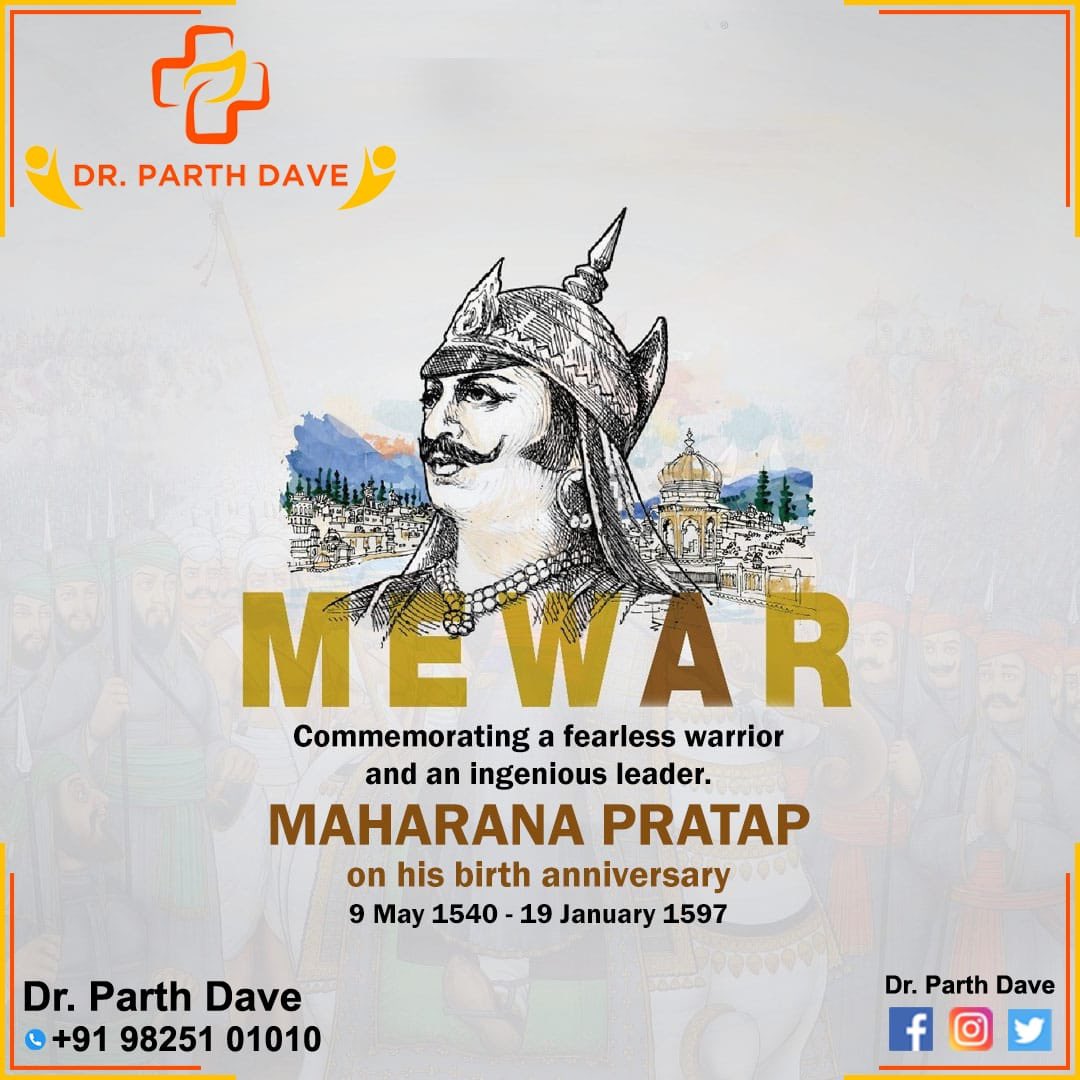 paarthdave's tweet photo. Maharana Pratap Jayanti is celebrated to commemorate the birth anniversary of the courageous and eminent rule of Chittor. He was a great warrior, pride of Rajasthan, a formidable force to reckon with. #maharanapratap #maharanapratapjayanti #chittor #rajasthan #rajasthanroyals https://t.co/mfcXAaYcRw