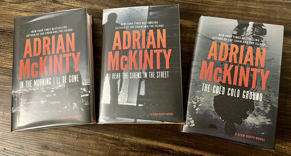 When your mail comes at the end of the day and you know your new hardcover  books are in the mail waiting for you to get home from work. First three Sean Duffy by <a href="/adrianmckinty/">Adrian McKinty</a> home at last. Next three in the series next month. And then The Detective Up Late coming in August!