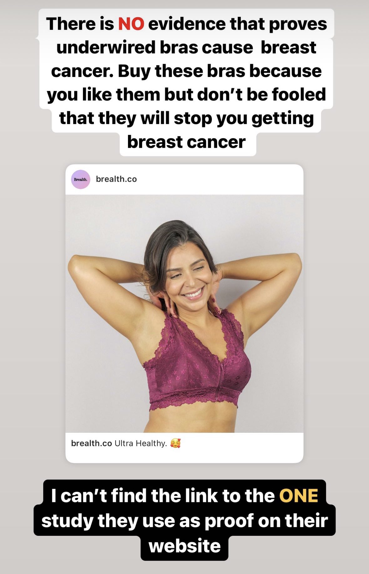 Do underwire on sale bras cause cancer