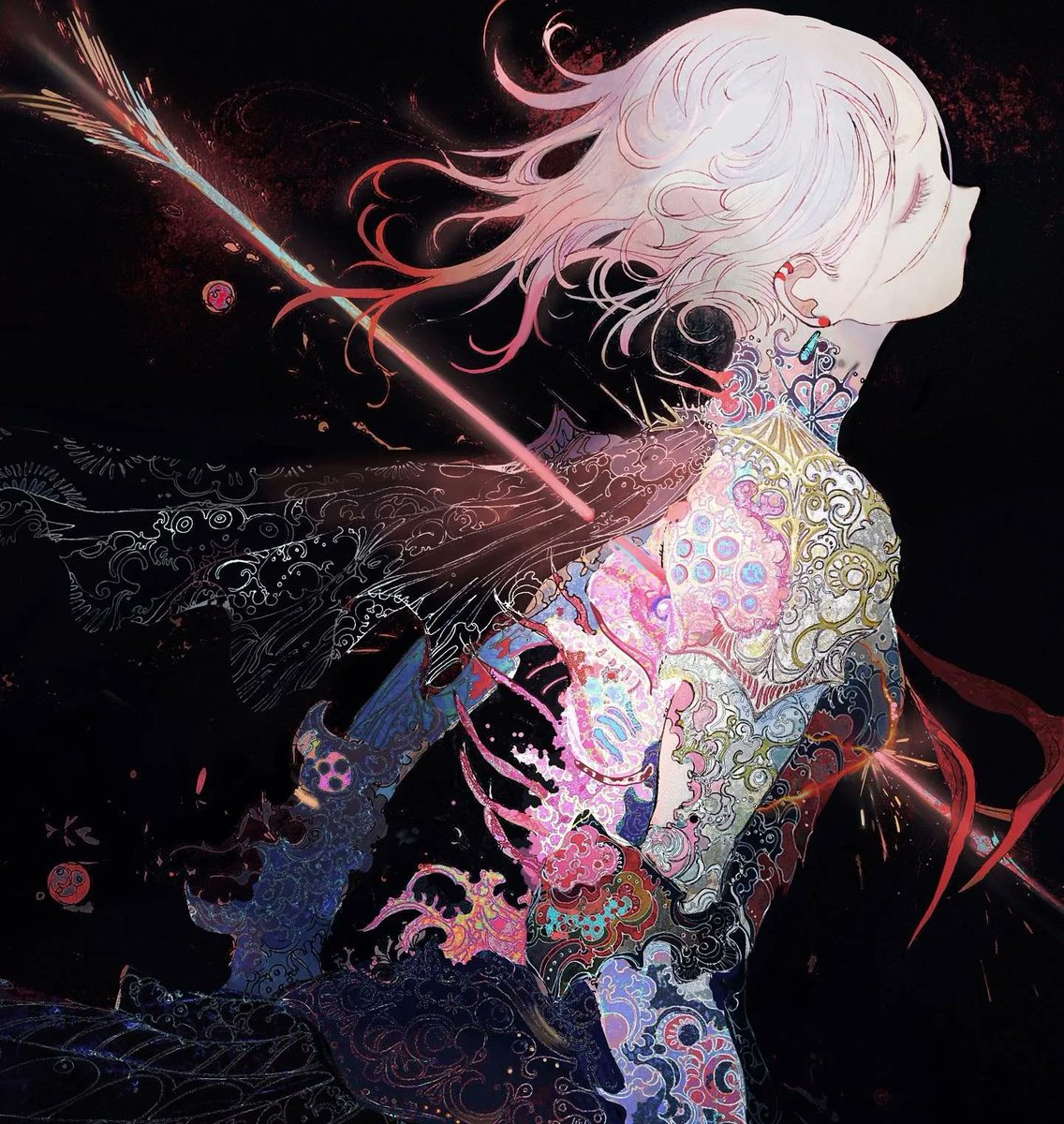 BeautifulBzarre's tweet image. Just look at this detail! "Dress" by @MON_2501 

#beautifulbizarre #monmon #japaneseart #anime #intricateart #shotthroughtheheart #colourfulart #colour