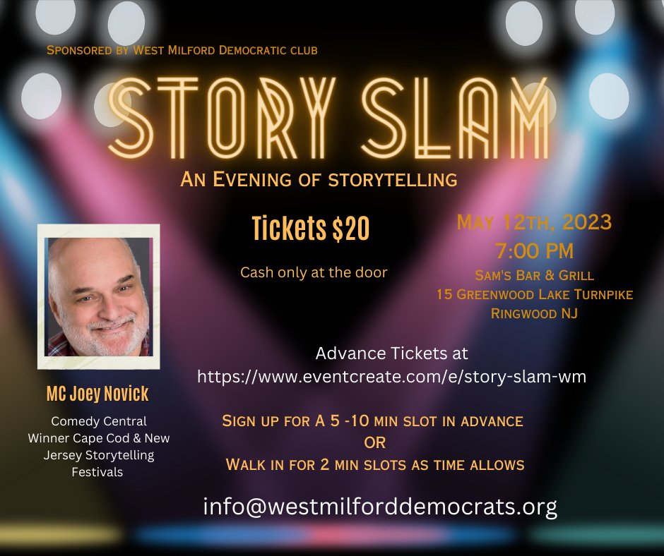 Come hear a story, come tell your story 
Its going to be a great evening