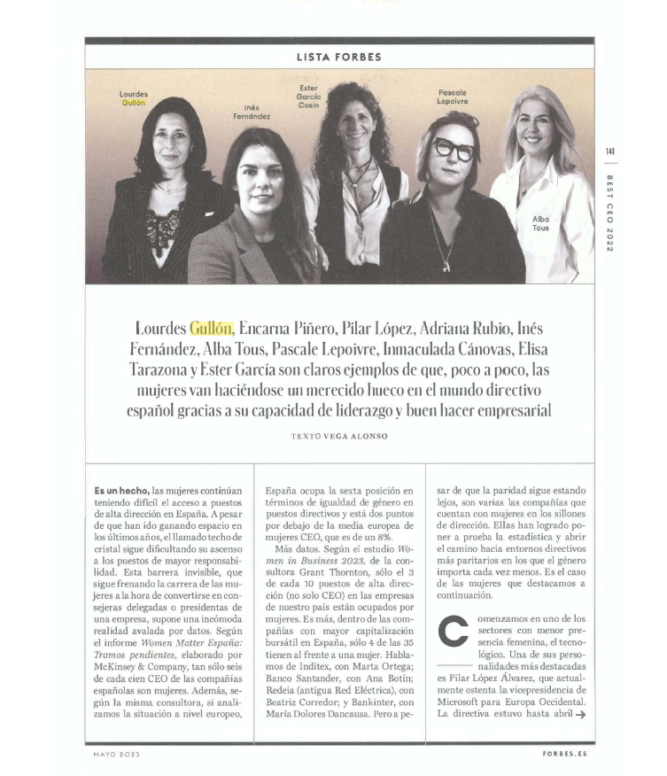 Gullon_esp's tweet photo. @lorealparis_es, Inés Fernandez; #Cefusa, Inmaculada Cánovas ; @HavasMediaGroup, Ester García ; @LoeweOfficial , Pascale Lepoivre ; @MicrosoftES , Pilar López ; #Grupopiñeiro, Encarna Piñeiro; @Roche, Adriana Rubio; @riberasalud , Elisa Tarazona; y @tousjewelry, Alba Tous. https://t.co/z0prAIRi5V