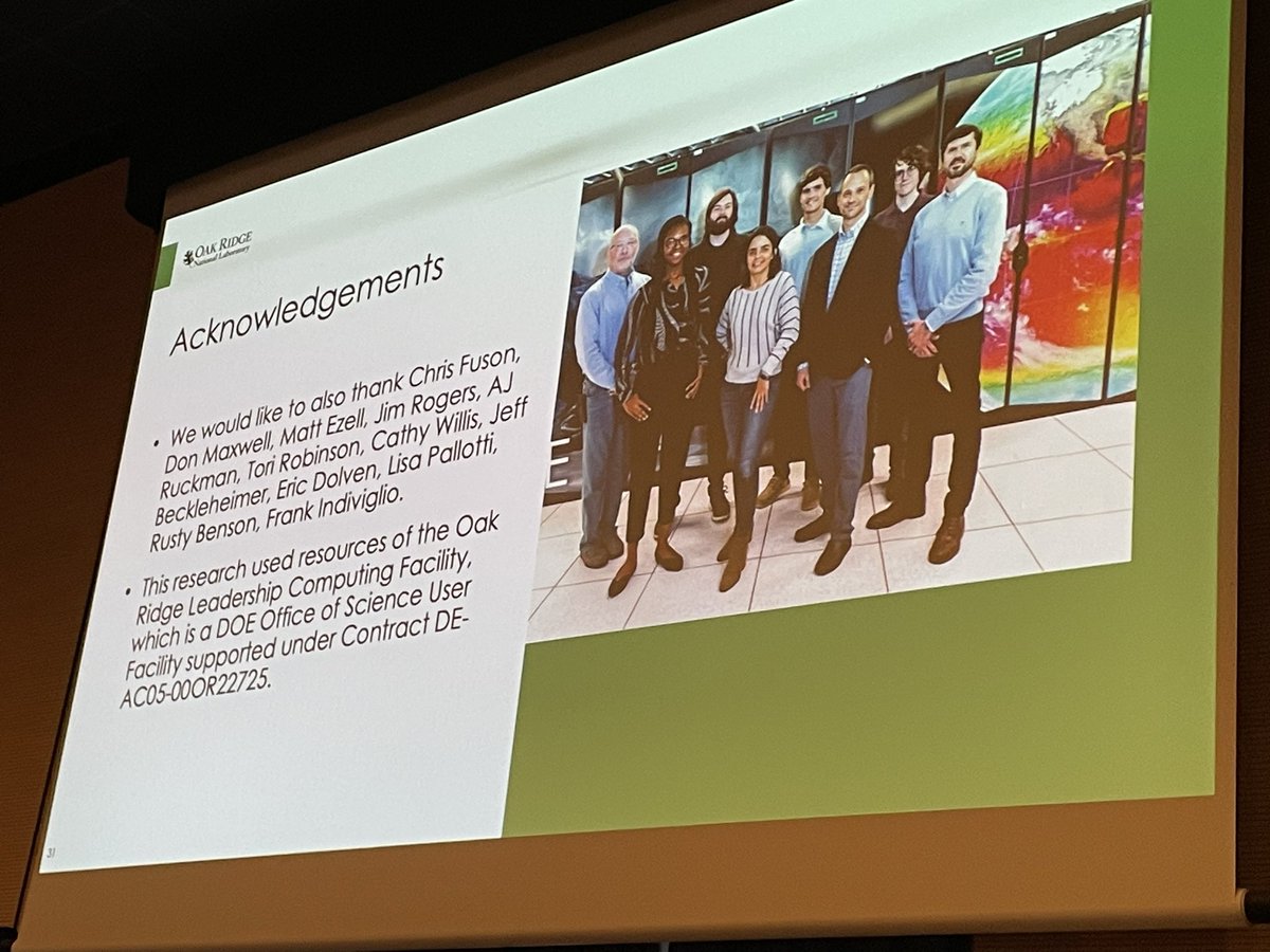 Congrats <a href="/verolero86/">Verónica Vergara (she/her/ella)</a> <a href="/ORNL/">Oak Ridge Lab</a> for the <a href="/CrayUserGroup/">Cray User Group</a> <a href="/HPE_Cray/">HPE Cray</a> #CUG2023 Best Paper award 🥇! 

Efforts were lead by Verónica  with  collaborative efforts from multiple group experts! Kudos! 

The paper is about the acceptance test plan &amp; challenges faced to deploy C5 system. #HPC