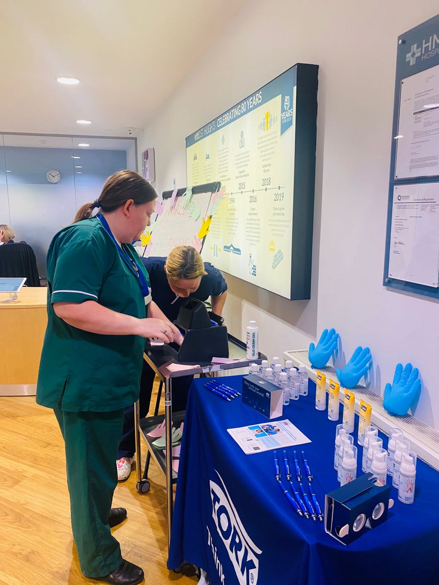 HMTStHughs's tweet photo. Tork @essity  visited St Hughs for World Hygiene Day and set up their VR Tork Clean Hands station in reception.
#TorkCleanHands #WHHD #IPC https://t.co/dce8YIF66F