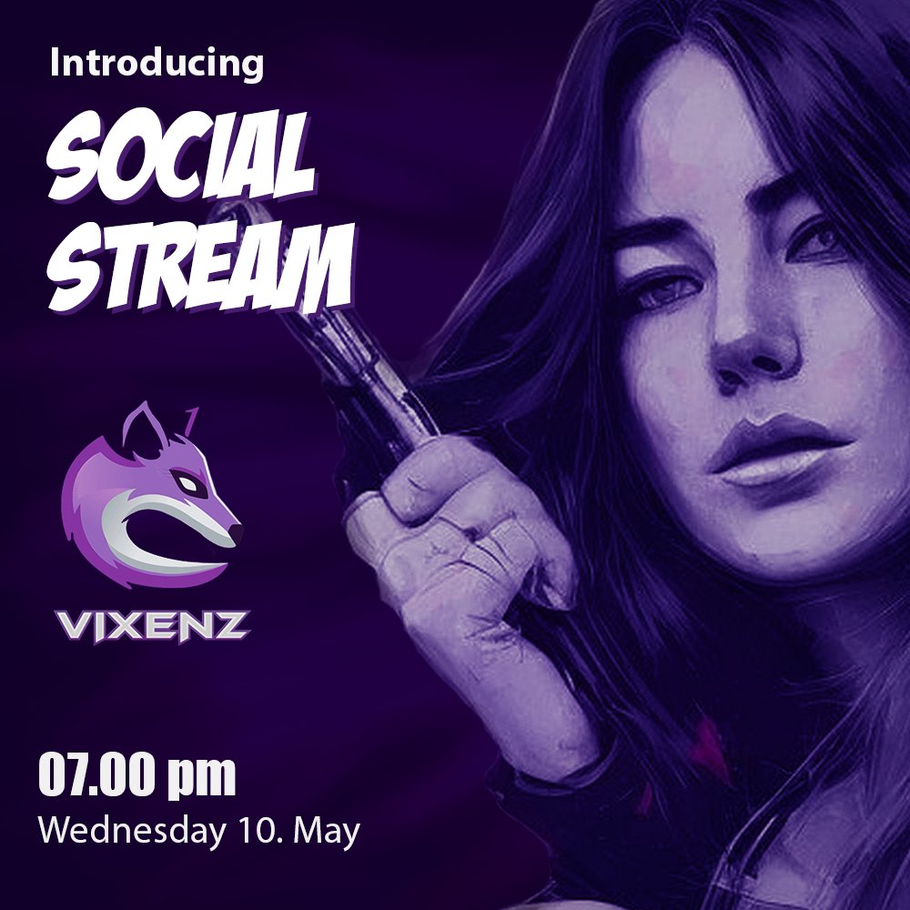 Vixenzesport's tweet photo. 📣Exciting news! We're introducing social streams!🎉 Join us tomorrow at 07.00 pm as we play games with viewers and have some fun!👨👩👧👦 Don't miss out on the action and be sure to tune in!👀💜 #socialstreams #livestream #gaming #funwithviewers https://t.co/khWRtYiU3m
