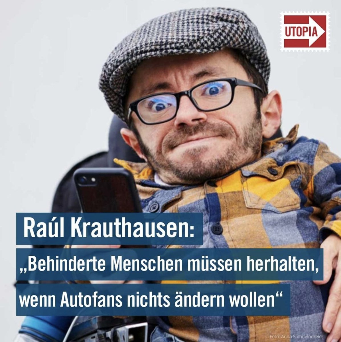 Menschen mit Behinderungen leiden oft am meisten unter den Folgen der autogerechten Stadt und werden gleichzeitig am häufigsten von all jenen herangezogen, die kein Interesse haben etwas daran zu ändern. Danke <a href="/raulde/">Raul Krauthausen</a> fürs Aussprechen🙏