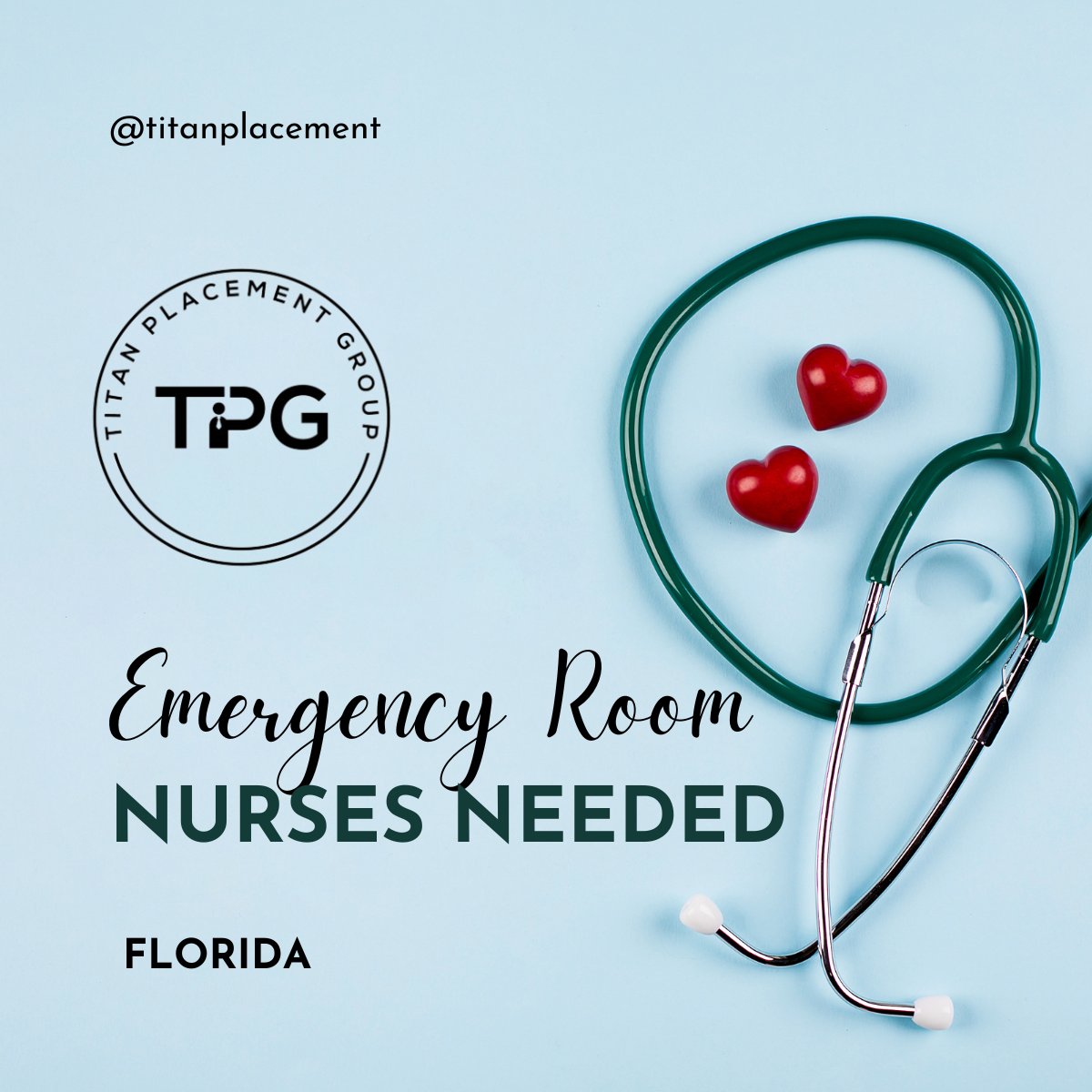 titanplacement's tweet image. 🚨Attention all nurses in Florida!🚨

Titan Placement Group is excited to announce multiple ER nursing openings in Bradenton, St Pete, Orlando, Mount Dora, Kissimmee, and Fort Myers! 🏥💉

#ERNursing #FloridaJobs #HealthcareCareers #JobOpenings #TitanPlacementGroup 🩺👩‍⚕️👨‍⚕️