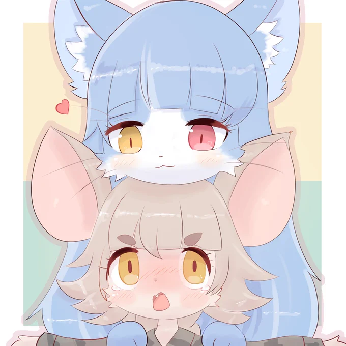 おまねこちゃんとハム・チュンチュンちゃんのおにショタ?描きました #御前崎分屯基地