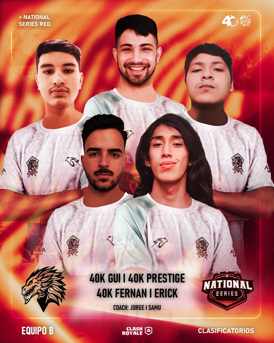 🔊 Con estos chicos lucharemos por la última plaza del split 1 de @NationaLeague_ #ClashRoyale

Vamos a por todas 💪💪

🔸40K B🔸

🪄@jorgeBest07
🪄<a href="/Samelito10/">Samelito10</a>
👤 <a href="/EASYONEOP/">MV3 ⚡EASYONE⚡</a>

🔹PLAYERS🔹
🇧🇷@Gui_OP_
🇵🇪@PrestigeCR_
🇪🇸<a href="/ferrnann_cr/">Ferr</a>
🇵🇪<a href="/zErickk08/">Erickk:)</a>

#𝗙𝗲𝗲𝗹𝗧𝗵𝗲𝗗𝗿𝗮𝗴𝗼𝗻🐉💙