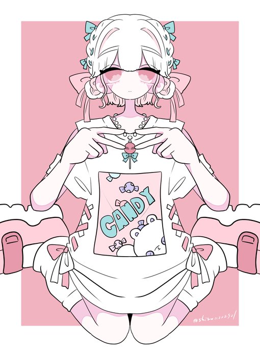 「ピンク髪 女の子座り」のTwitter画像/イラスト(新着)｜4ページ目