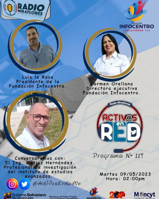 LaRosaInfoVE's tweet photo. Feliz martes, hoy en @ActivosenRedVe  estaremos conversando con el Ing. Matías Hernández sobre las soluciones científicas  ante el dragón amarillo.
95.9 FM 
Martes 2:00 pm
@SomosRMNoticias
#InfocentroEnOfensiva https://t.co/cZz1c9MiV8