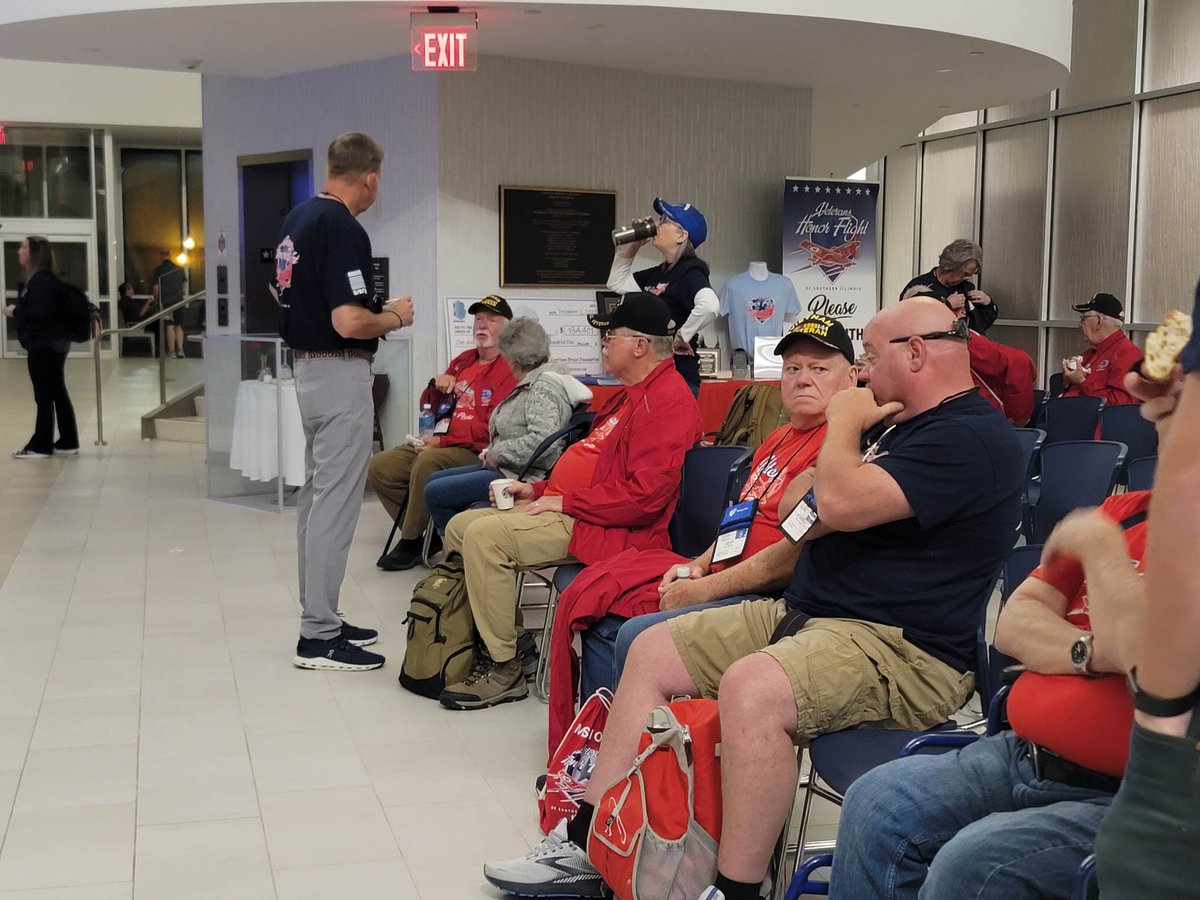 Our veterans have checked in and had their breakfast and a chance to visit, now they're loading up to head out. Landing in DC around 7:45AM. Stay tuned to our social Media for updates and photos from the flight!

#Mission010
#VHFSI
#TripOfALifetime
