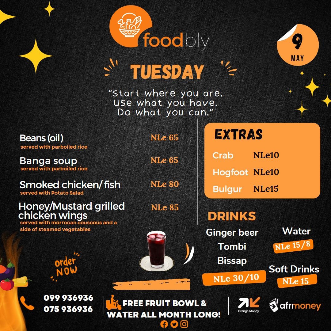 foodbly's tweet photo. It's choose-day! Choose us, and your taste buds will thank you ππ
Did you know that you get fresh fruits with every lunch order you make this month? #WeDaeForYou π
#Foodbly #LunchMenu #WeDeliver #SaloneTwitter https://t.co/2saGq9DIPr