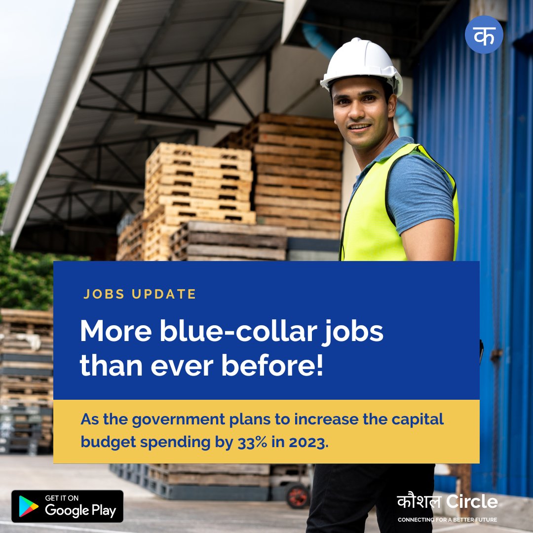 kaushalcircle's tweet photo. This financial year, the government will spend 10 lakh crore in capital expenditure. Capital expenditure means spending money on new buildings, education, machines, etc. https://t.co/72yC0y6fbj