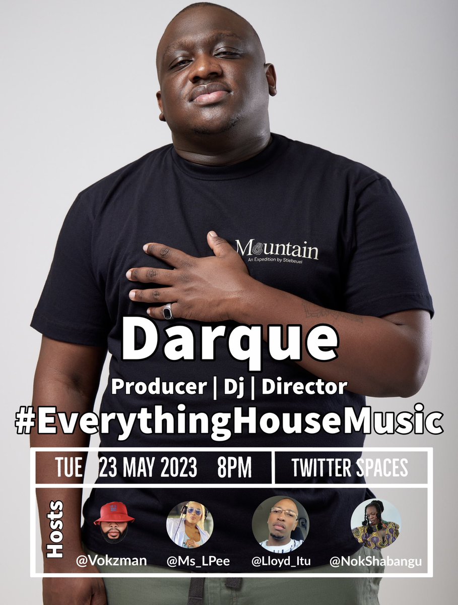 EHM_HouseMusic's tweet photo. EverythingHouseMusic 🎙️ with guest @DarqueCity 🙌🏽

Fast becoming the most trusted ear in music.

His work with the likes of Shimza, Zakes Bantwini, Sjava and Da Capo has established him as the go-to guy for sensual, afro and tech sounds internationally.

🗓️ 28 May 🕰️8pm SAST https://t.co/3nBXF198l1