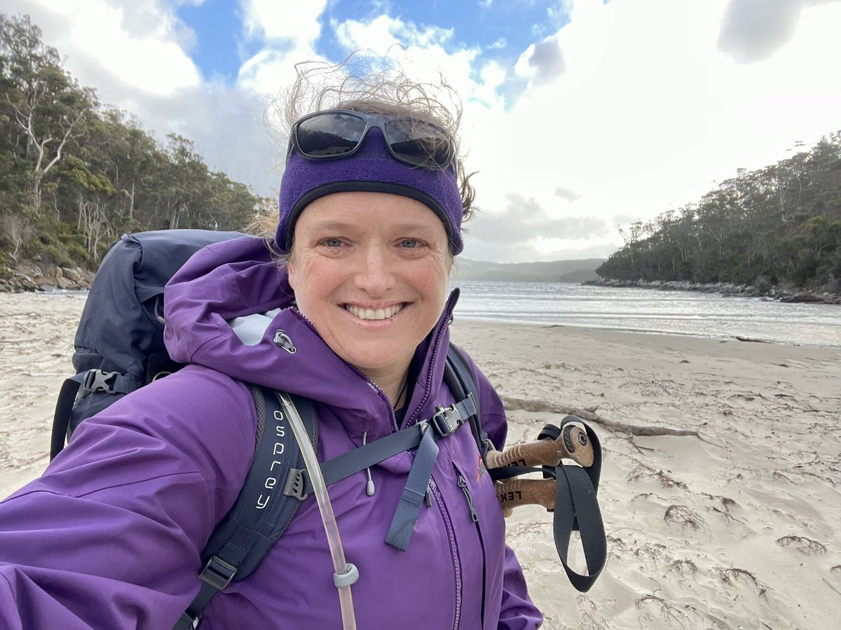 Dr_AnnaM's tweet photo. My first big adventure post-surgery! A local hike doing #ThreeCapesTrack solo. Very civilised re-entry to #bushwalking: boat trip to the trailhead, sleeping huts, proper kitchens, and better phone signal than expected. Day 1 done 😊🥾 #ACHD https://t.co/pNcFxwMVjU
