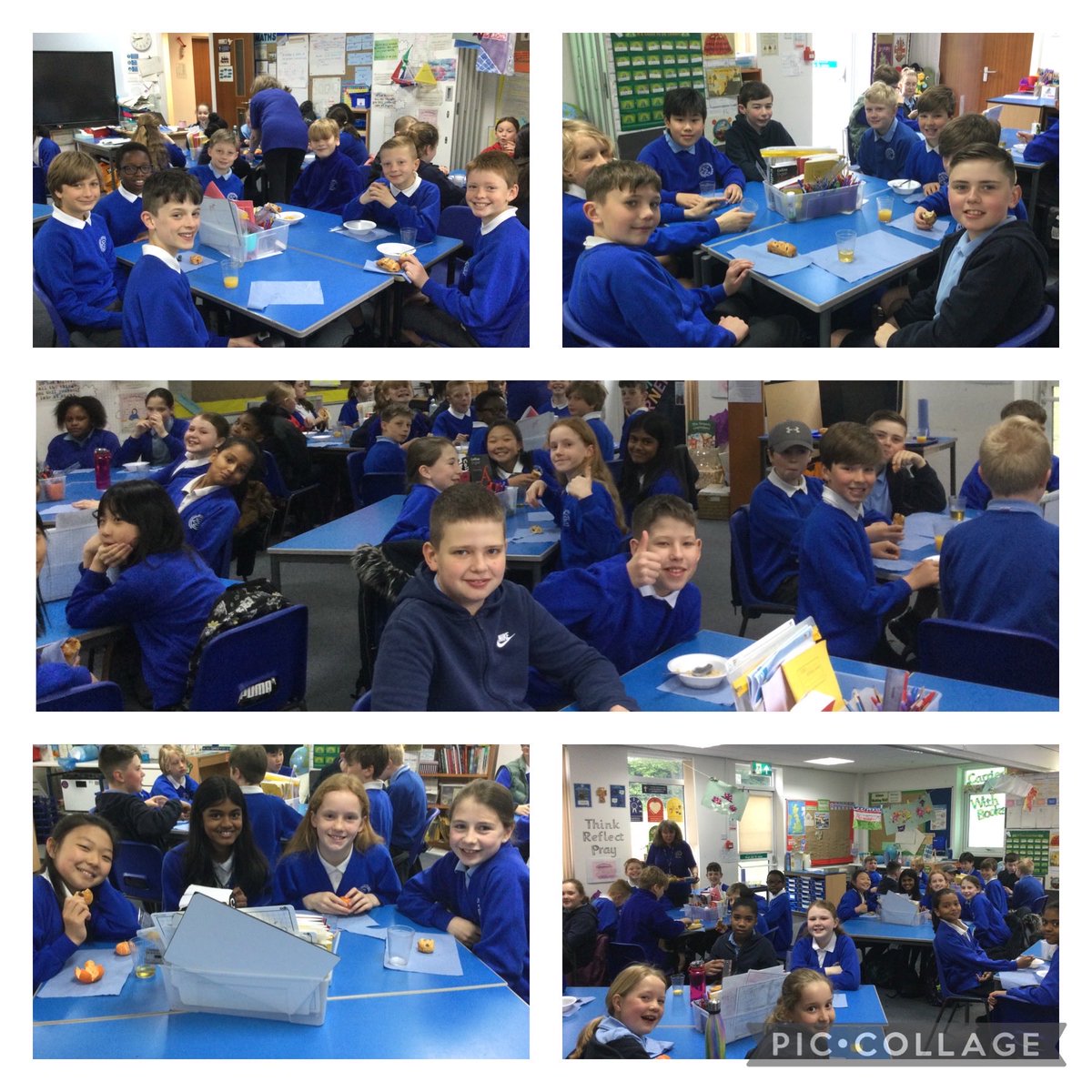 A relaxed Year 6 as they enjoy the cereal, pastries and fresh fruit at the first of our SATs breakfasts this week. We are so proud of you all.