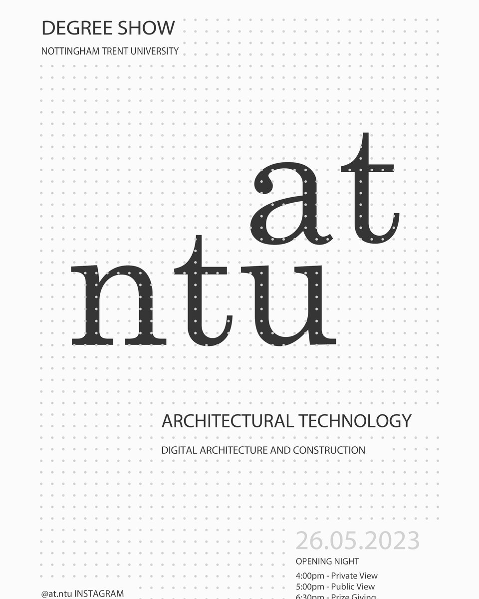 Architectural Technology Degree show 2023 opening night 26:05:23

Use the link below to book on

ntu.ac.uk/about-us/event…