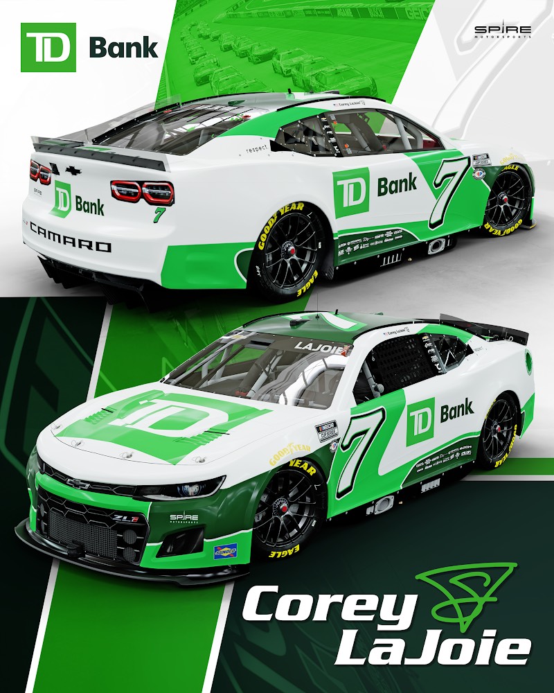 .<a href="/TDBank_US/">TD Bank</a>, one of the 10 largest banks in America, is dipping its toe into <a href="/NASCAR/">NASCAR</a> by joining <a href="/SpireMotorsport/">Spire Motorsports</a> to promote that it is opening six retail locations in Charlotte.

🔲 TD Bank to get associate branding at the Coke 600 and also have show cars for the branch openings.