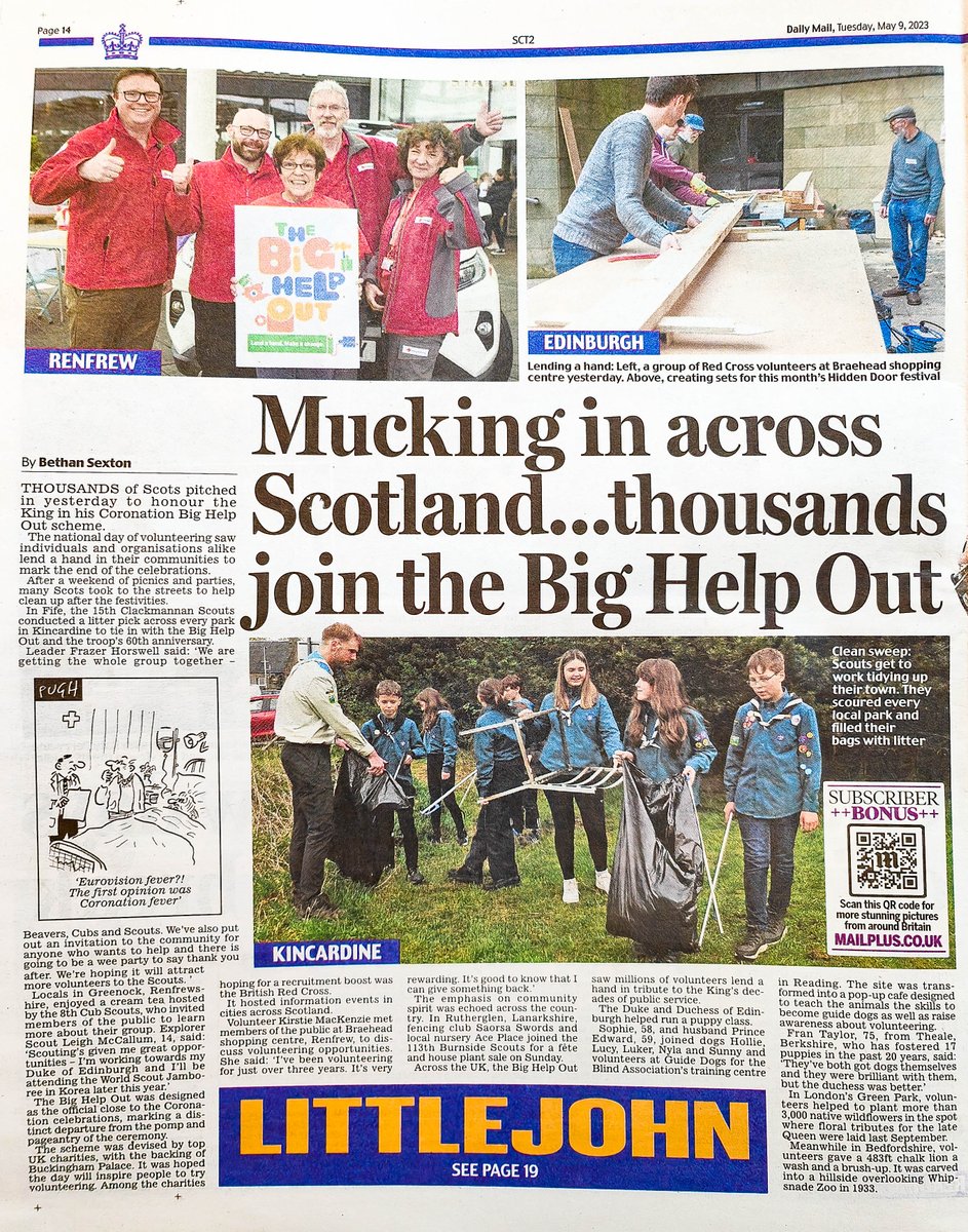 My group featured in today's @MailOnline spread for @TheBigHelpOut23, we managed to clear 12 bags worth and completed a survey for @APRScotland.
Great to see our local impact.

@ScoutsScotland #TheBigHelpOut #Scouts #Community #Litter #Impact