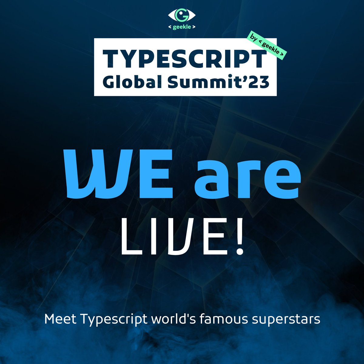 ✨WE ARE LIVE! 🚀 ⠀ TypeScript Global Summit'23 is here and of course, your spot is reserved! ⠀ The schedule for our summit: ✨ May 9 - Junior Track 10:00 - 16:40 (UTC) ✨ May 10 - Senior Track 10:00 - 17:00 (UTC) Buy your ticket at events.geekle.us/typescript/