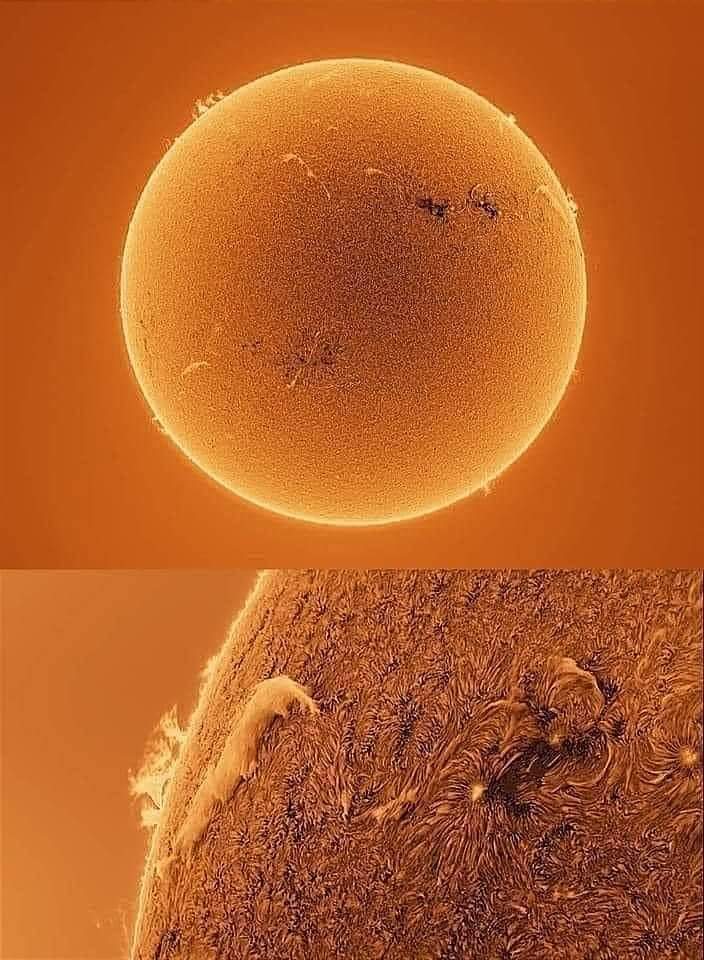BlinkandBreathe's tweet photo. @curiosityonx Incredibly detailed photograph of our Sun ☀️ 

📸: Arturo Buenrostro https://t.co/DWMTxZSY5H