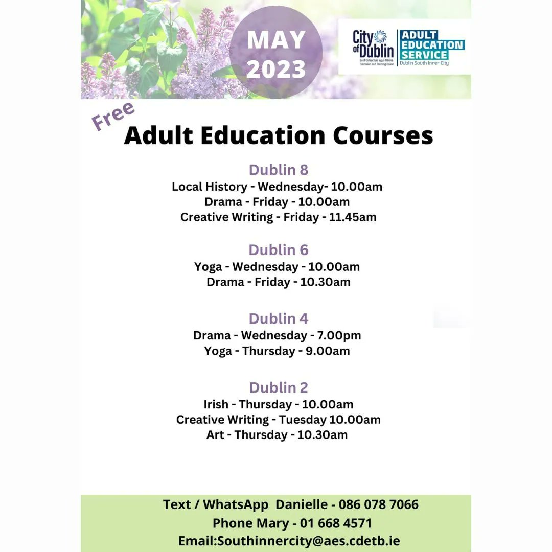 Fancy trying something new, learning a new skill, meeting new people? Then sign up today! All are most welcome 😁

@CityofDublinETB 
@Dublincitylibraries 
@warrrenmountcentre
@libertiescollege

#lifelonglearning #CommunityEducation #AdultEducation
