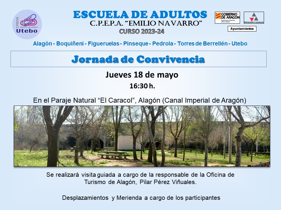 aulutebo's tweet photo. Jornada de Convivencia del CPEPA Emilio Navarro #escueladeadultos
@EPAAragon @cpepautebo @AytoUtebo @YoUtebo https://t.co/zXaN8xHiiz