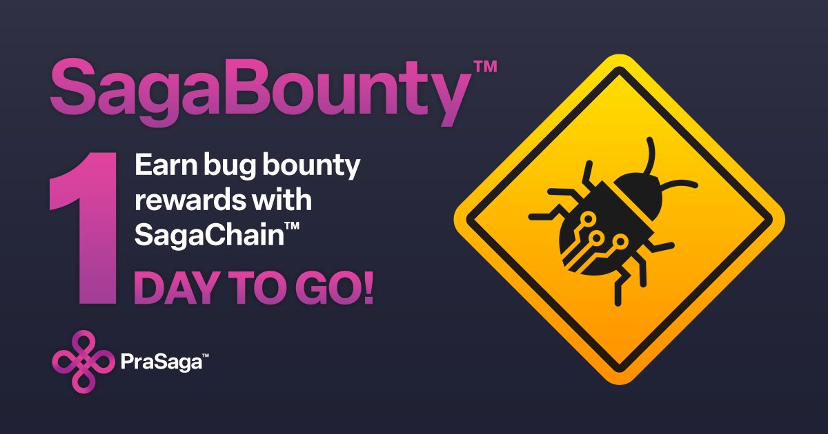 PrasagaOfficial's tweet image. Calling all #nodeoperators! Our #BugBounty starts tomorrow!
Get ready to join the hunt 🏹 , help us improve our #SagaChain & #earn #SagaCoin #rewards 🤑
#Python #community @golang #golang #blockchain